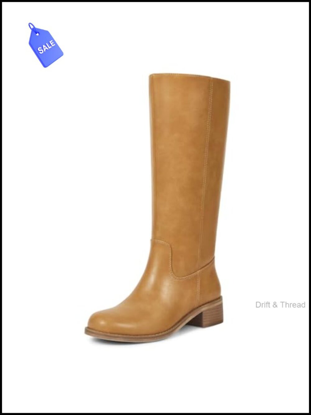 Women's Knee High Riding Boots Chunky Block Low Heel Matte Artificial Leather